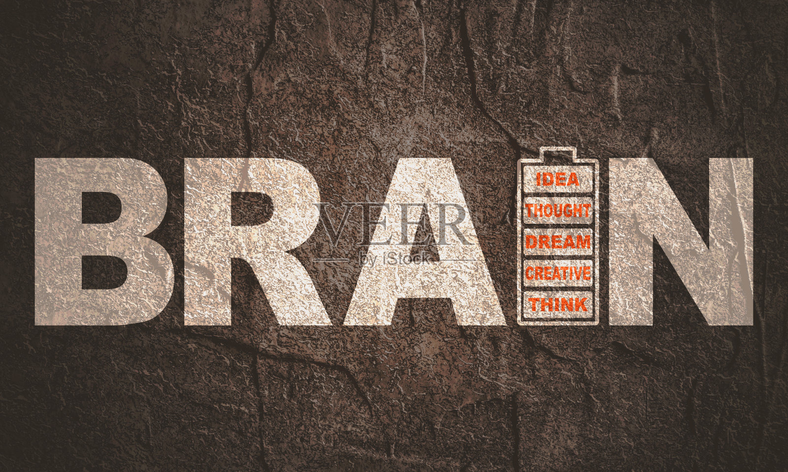 脑词与电池图标和相关标签云插画图片素材