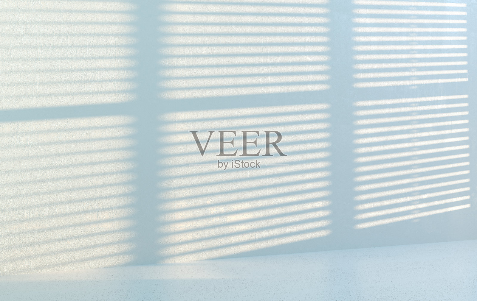 房间的3d渲染，墙上有百叶窗的阴影。厨房或浴室室内模拟产品展示照片摄影图片