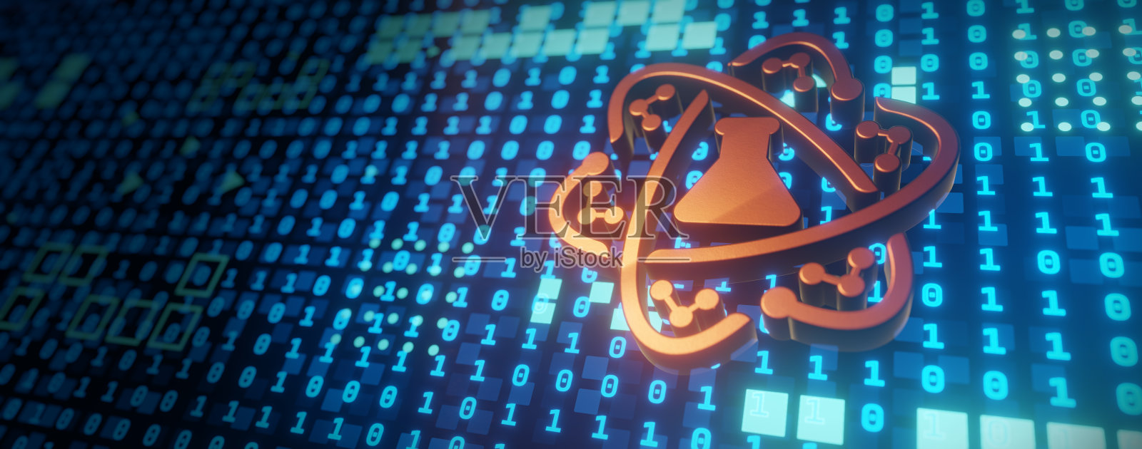 未来概念医学健康科学的技术旗帜背景。照片摄影图片