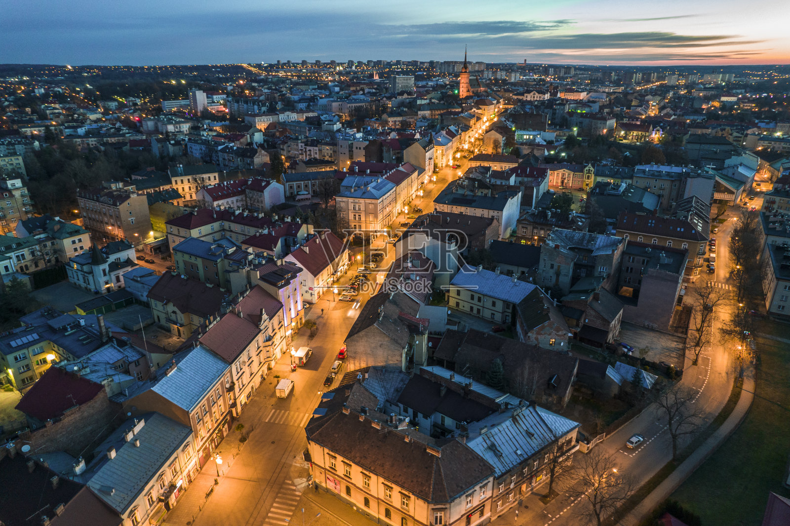 波兰塔诺的老城。无人机的观点照片摄影图片