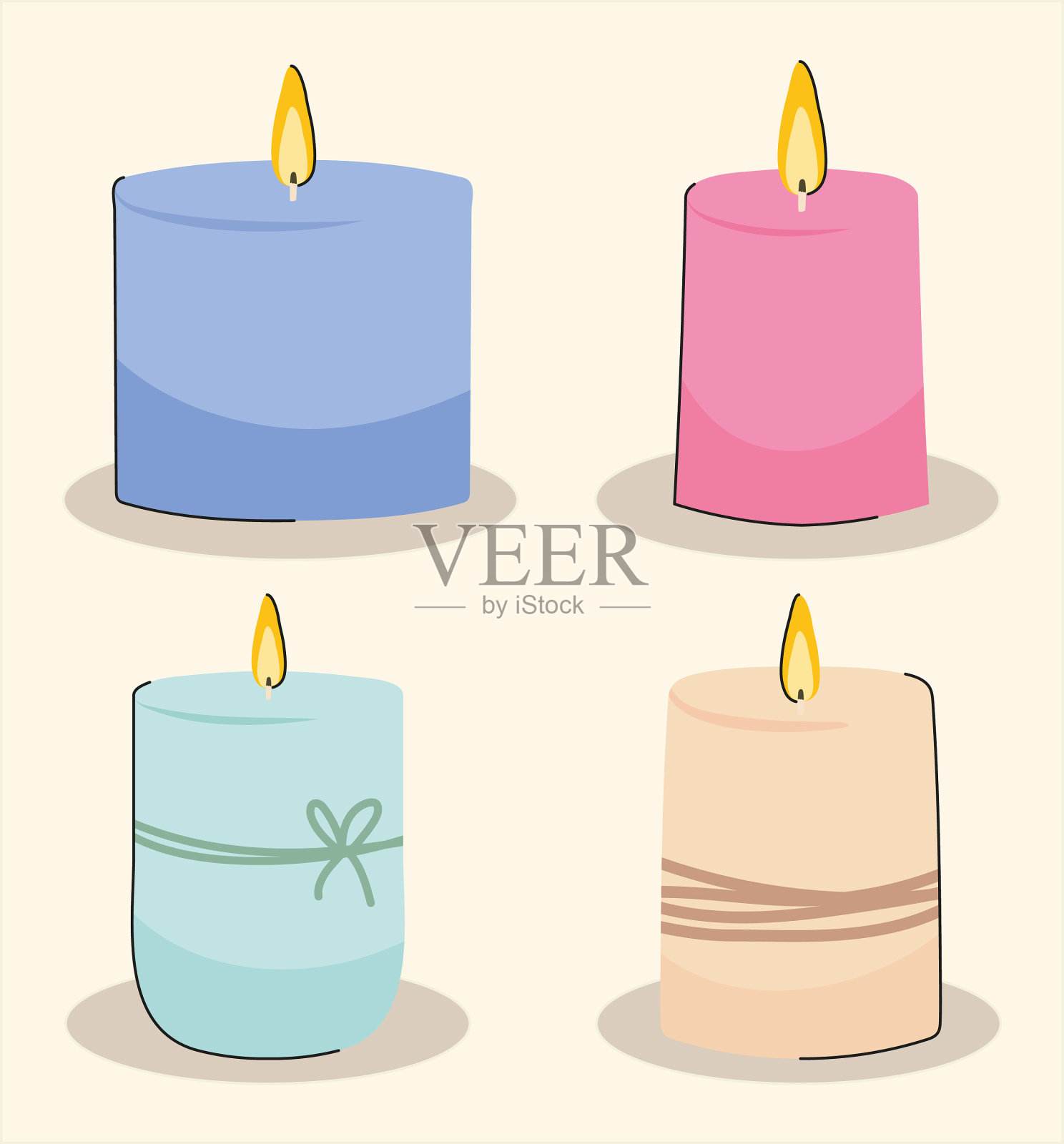 一套图标蜡烛图标素材