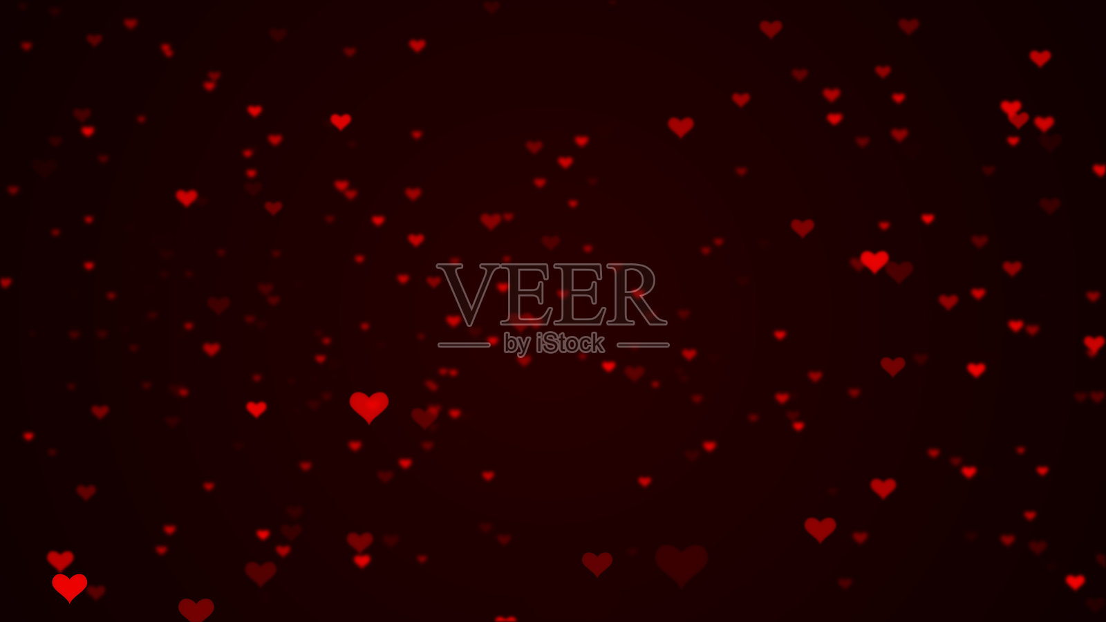 情人节的模式。心散飞在黑暗的背景上。浪漫的情绪符号。三维演示照片摄影图片