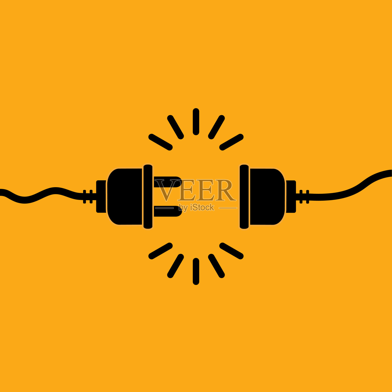 带插头的电插座。连接和断开的概念。概念404错误连接，页面未找到。电源插头和插座插座拔掉。电线、电缆的能量断开。向量插画图片素材