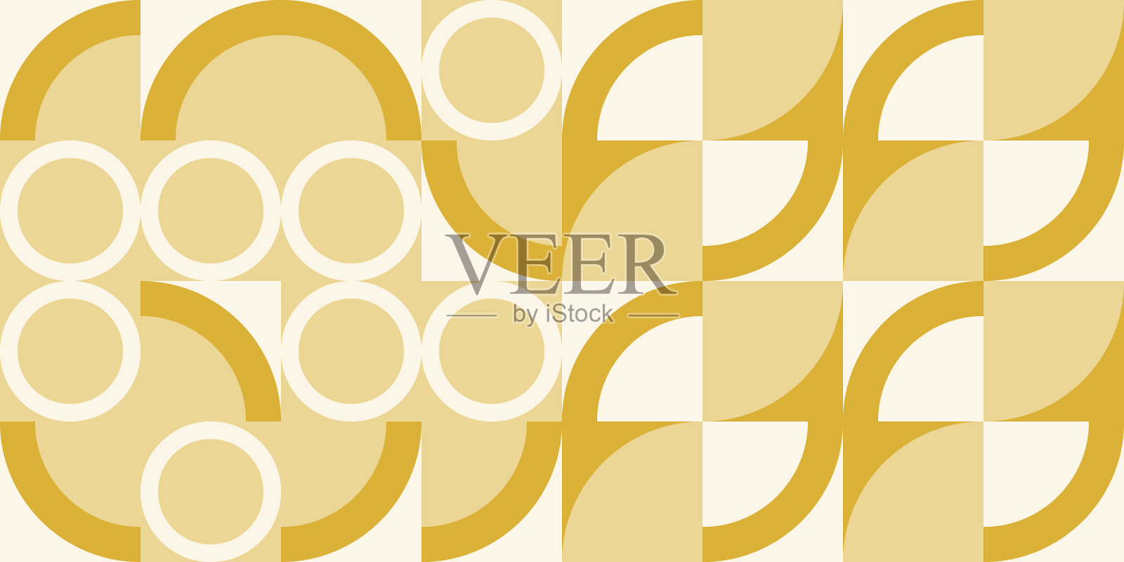 现代矢量抽象几何背景与圆形，矩形和广场复古斯堪的纳维亚风格。彩色的简单图形图案。抽象的马赛克艺术作品。插画图片素材