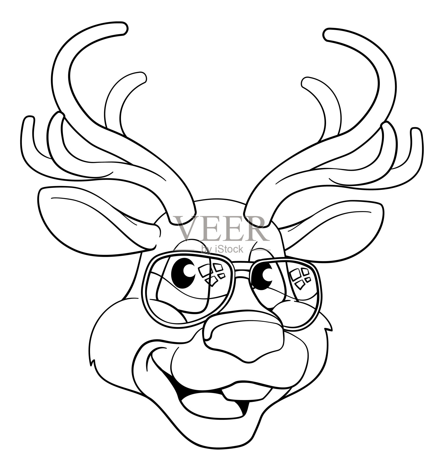 圣诞驯鹿卡通人物插画图片素材