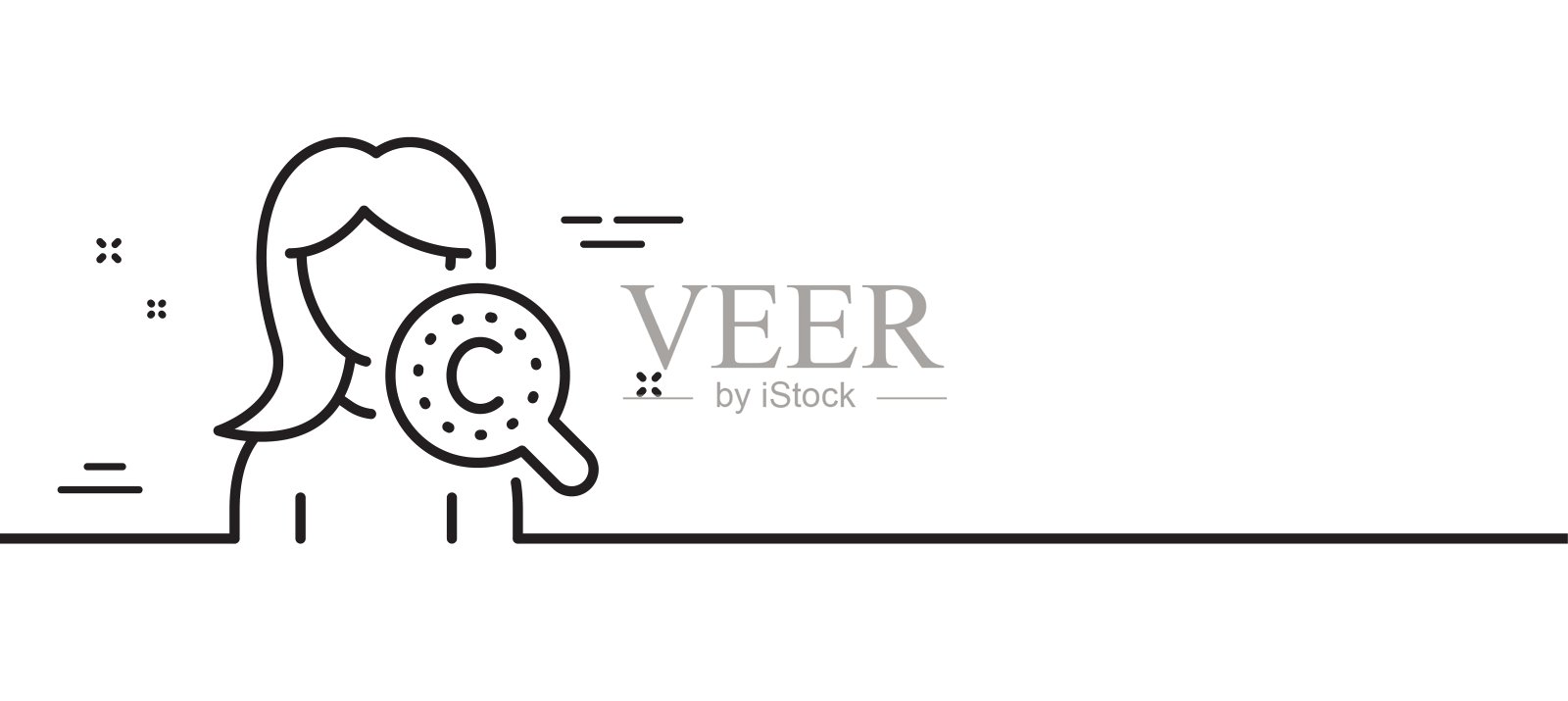 胶原蛋白皮肤线图标。奶油保健的迹象。化妆品乳液。最小的线条图案横幅。向量插画图片素材