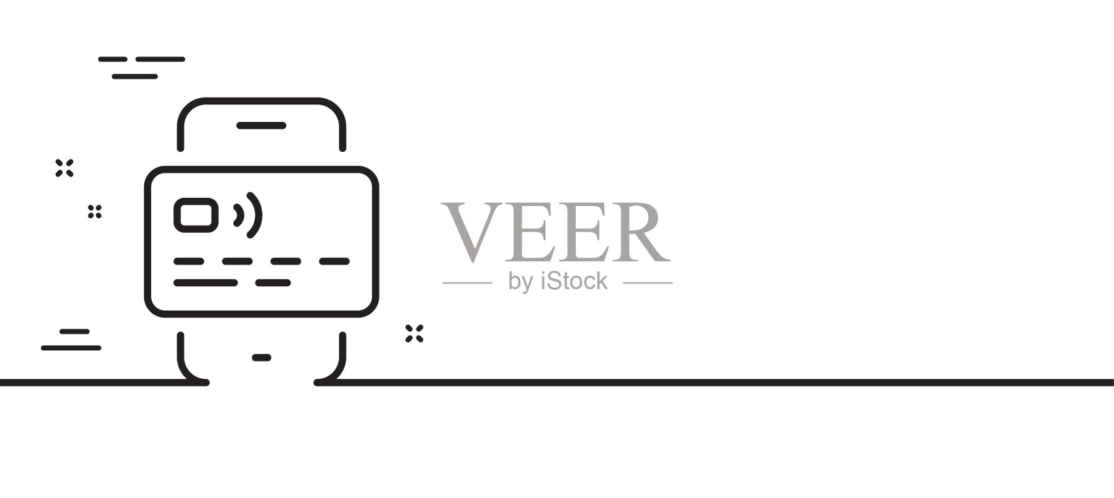 信用卡线图标。银行货币付款标志。最小的线条图案横幅。向量插画图片素材