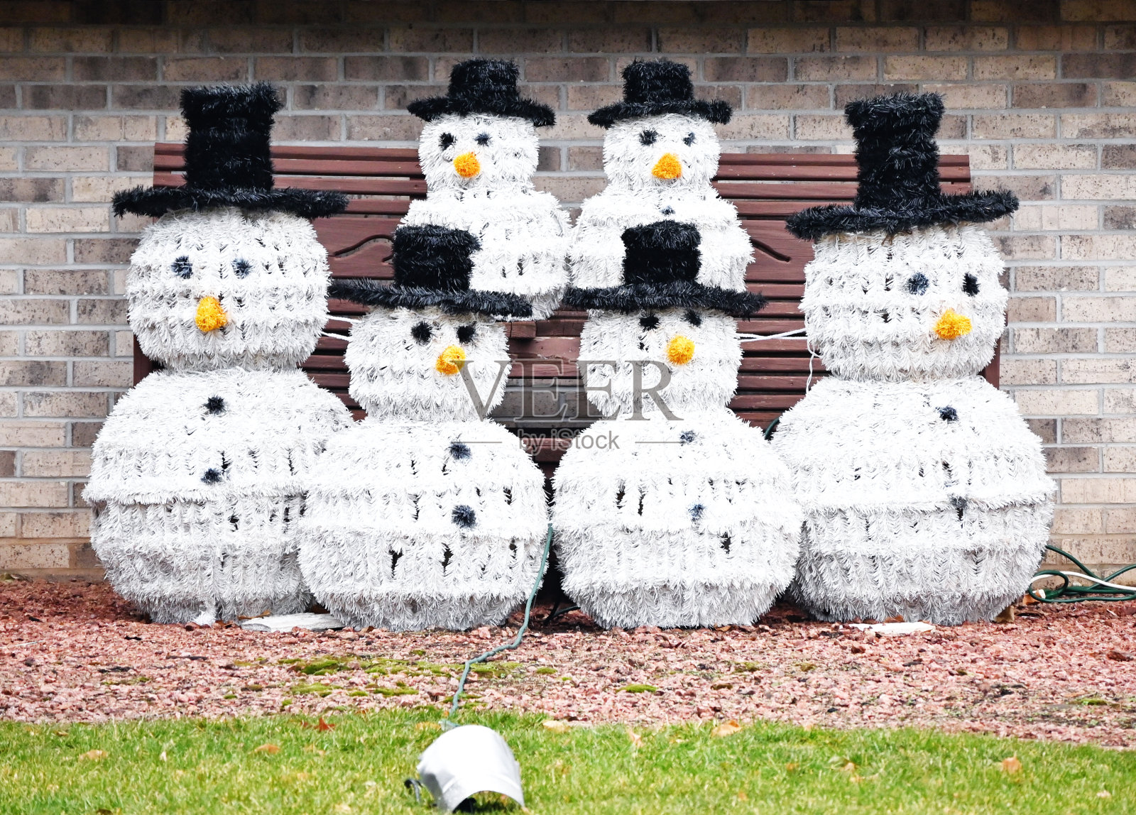 六个雪人装饰照片摄影图片