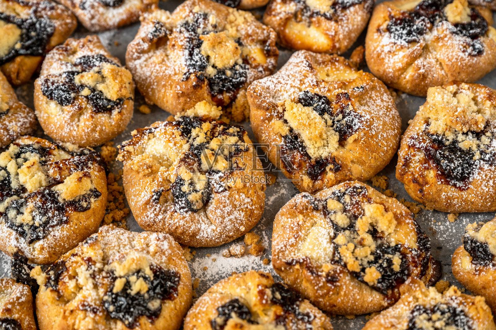 许多小甜糕点，捷克共和国“colache”。照片摄影图片