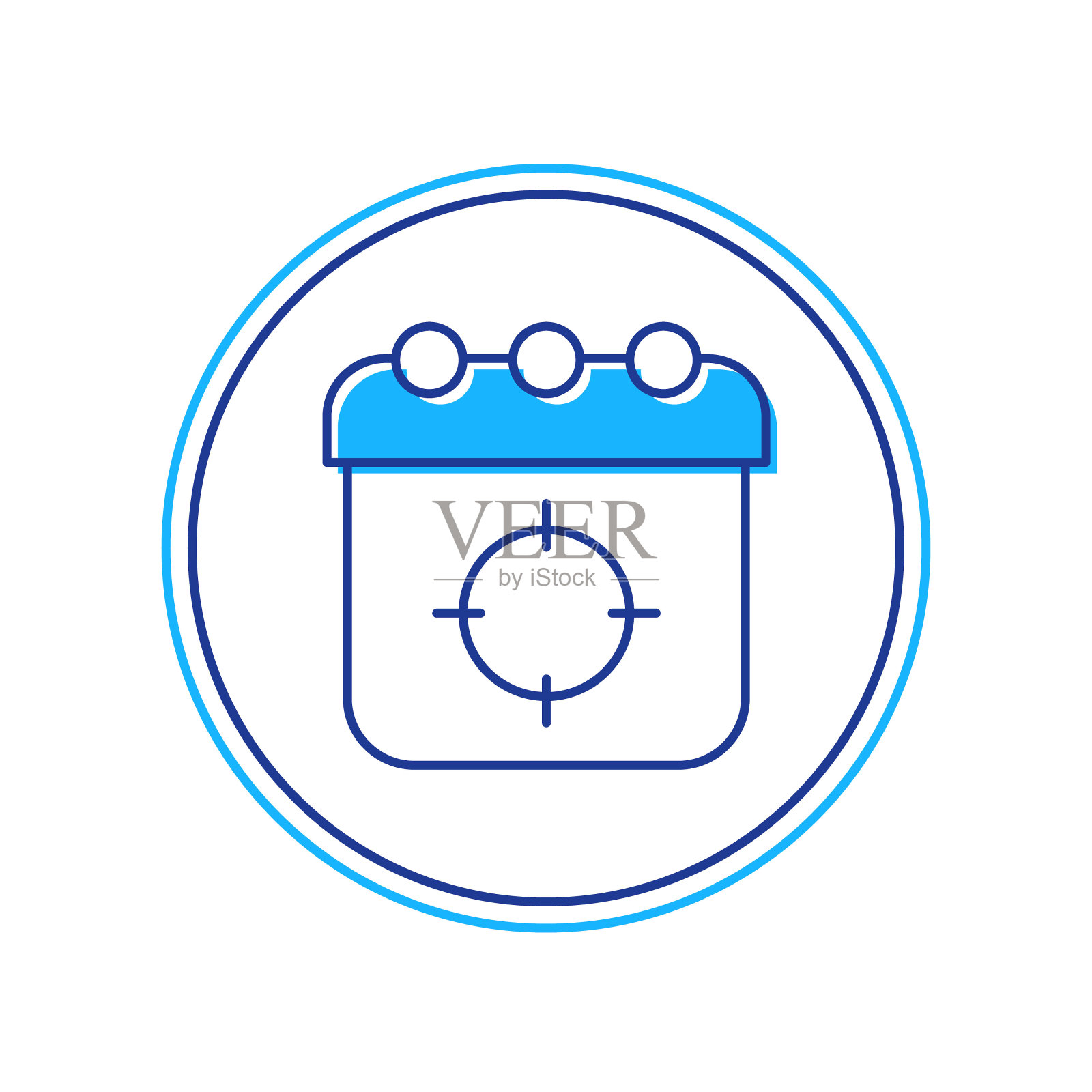 填充轮廓目标运动图标孤立在白色背景。清洁目标与数字射击范围或射击。向量插画图片素材