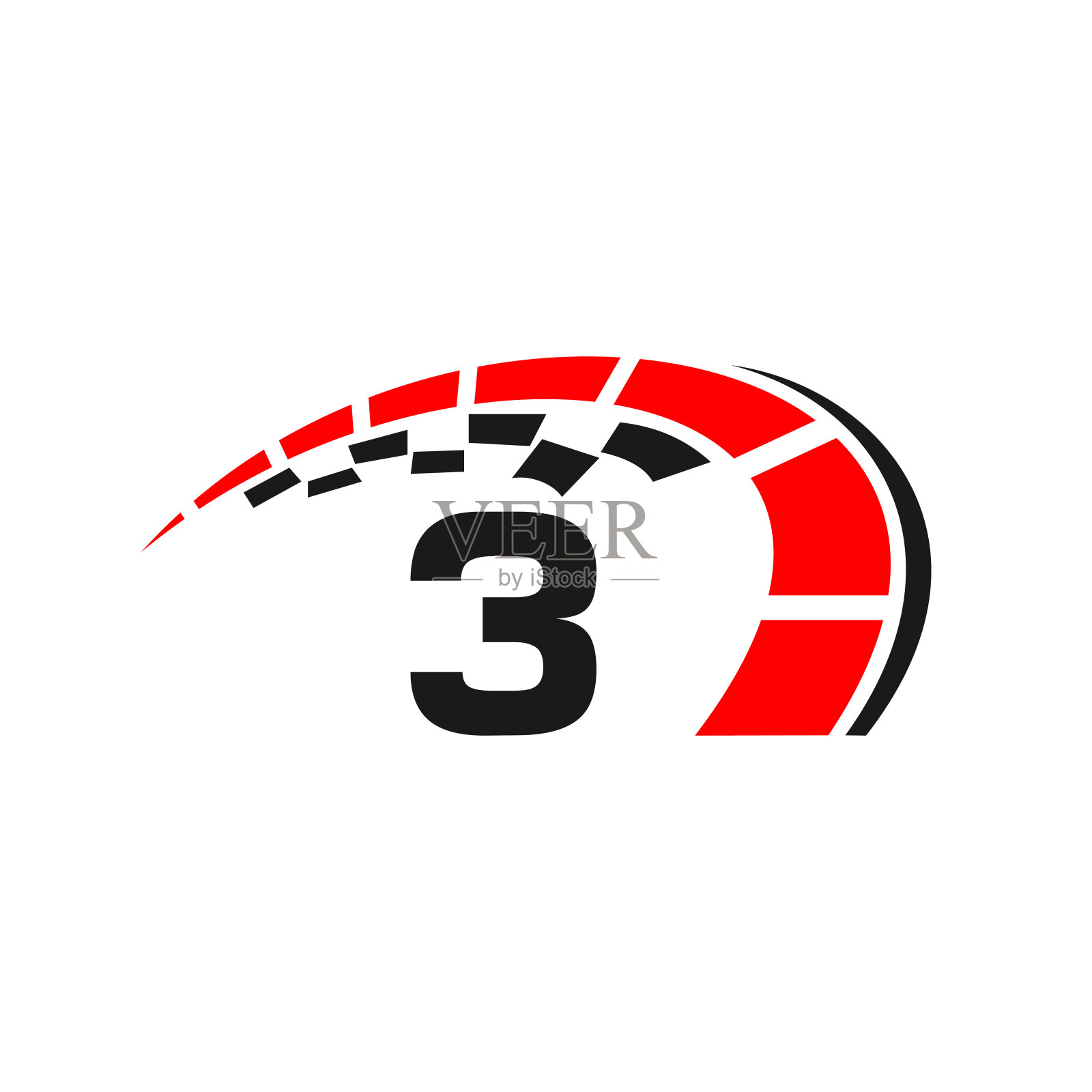 跑车标志上的字母3速度概念。汽车汽车模板汽车服务，汽车维修与速度计3字母标志设计插画图片素材