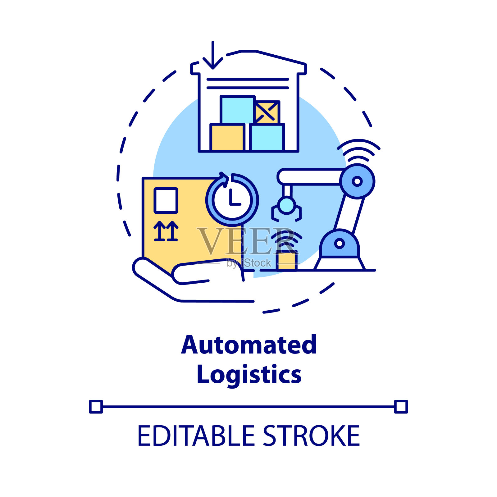 自动化物流概念图标插画图片素材
