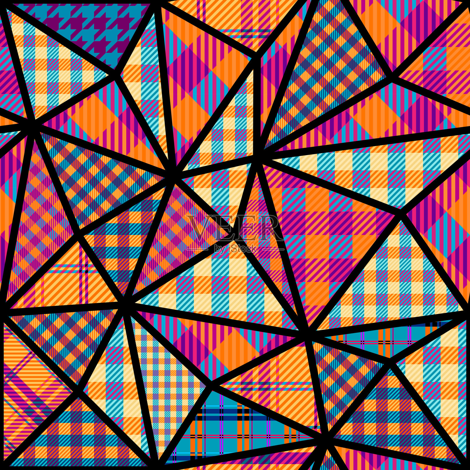 拼凑纺织图案。无缝绗缝设计背景。插画图片素材