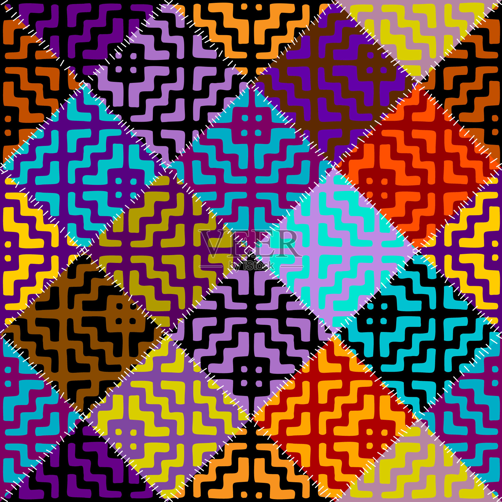 矢量民族部落模式。无缝的艺术形象。插画图片素材