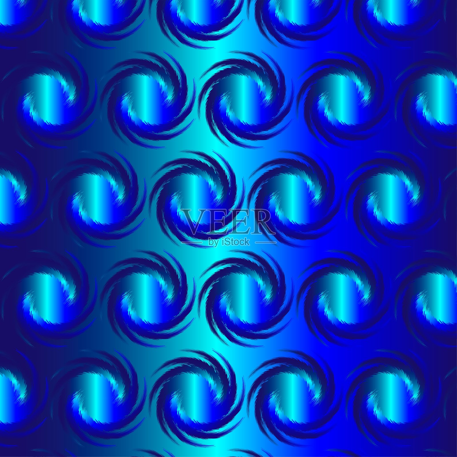 蓝色背景上的蓝色霓虹灯图案插画图片素材