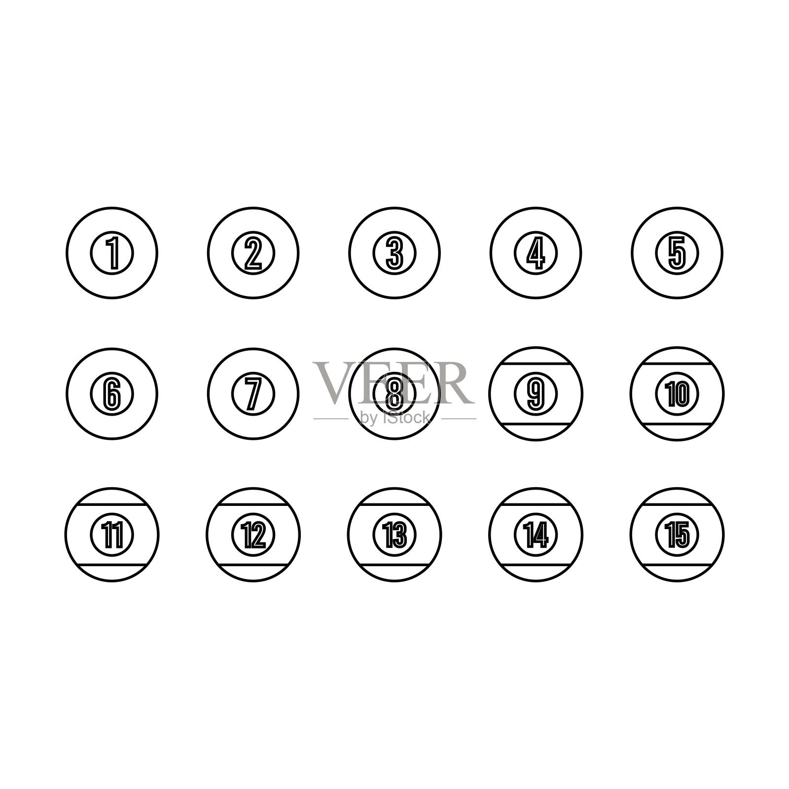 台球球线图标设计矢量模板插图标志和符号EPS 10在白色背景插画图片素材