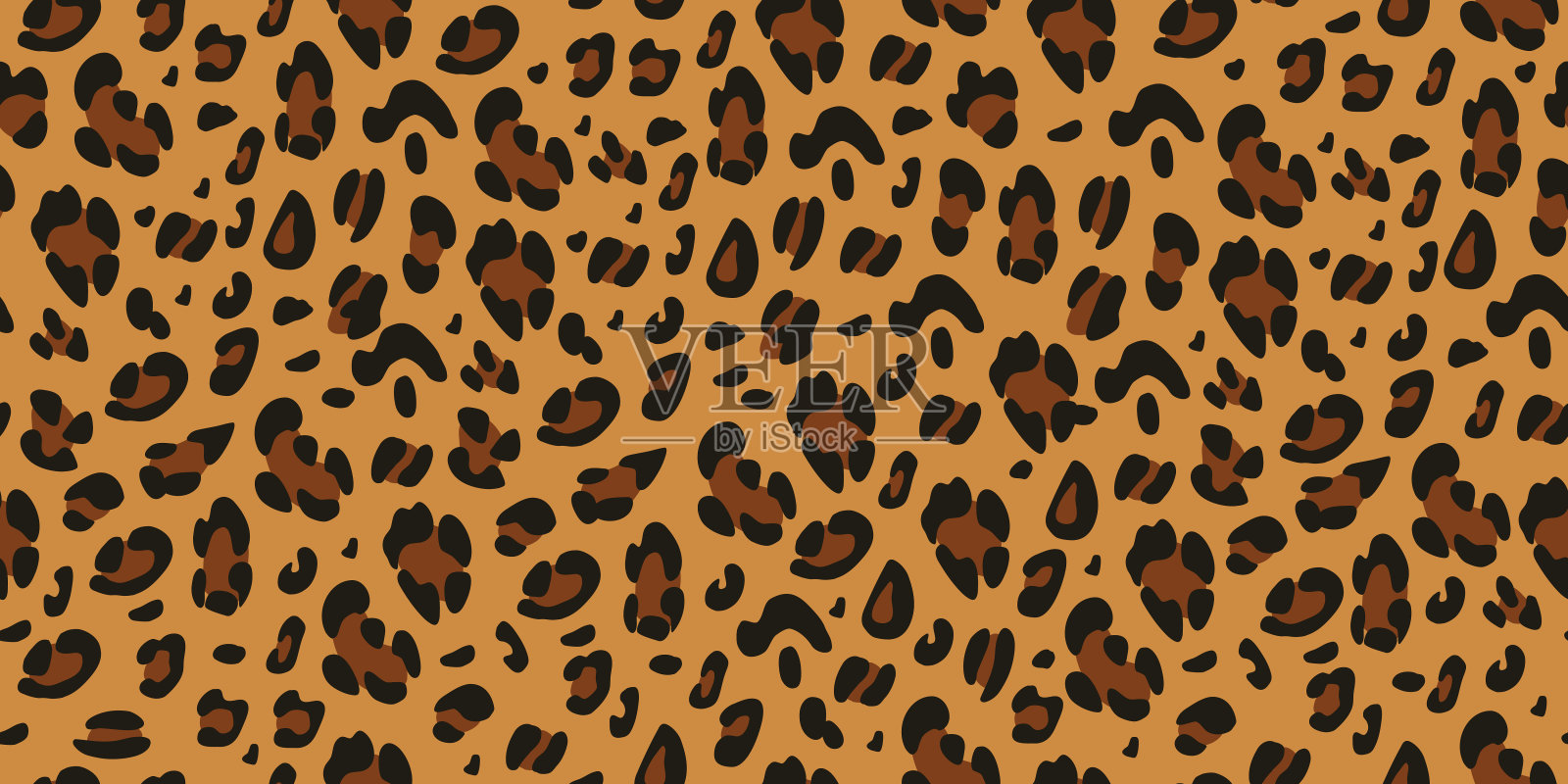 豹无缝模式。用于织物、纸张的动物印花。插画图片素材