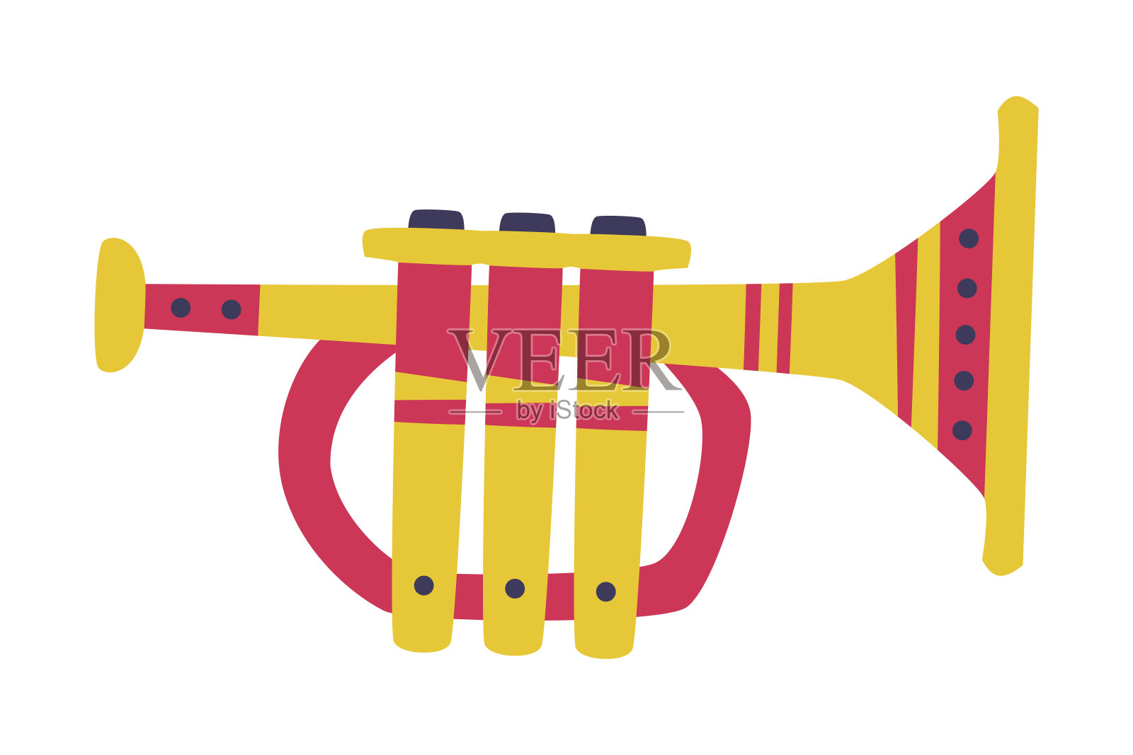 小号作为管乐器和墨西哥符号矢量插图插画图片素材