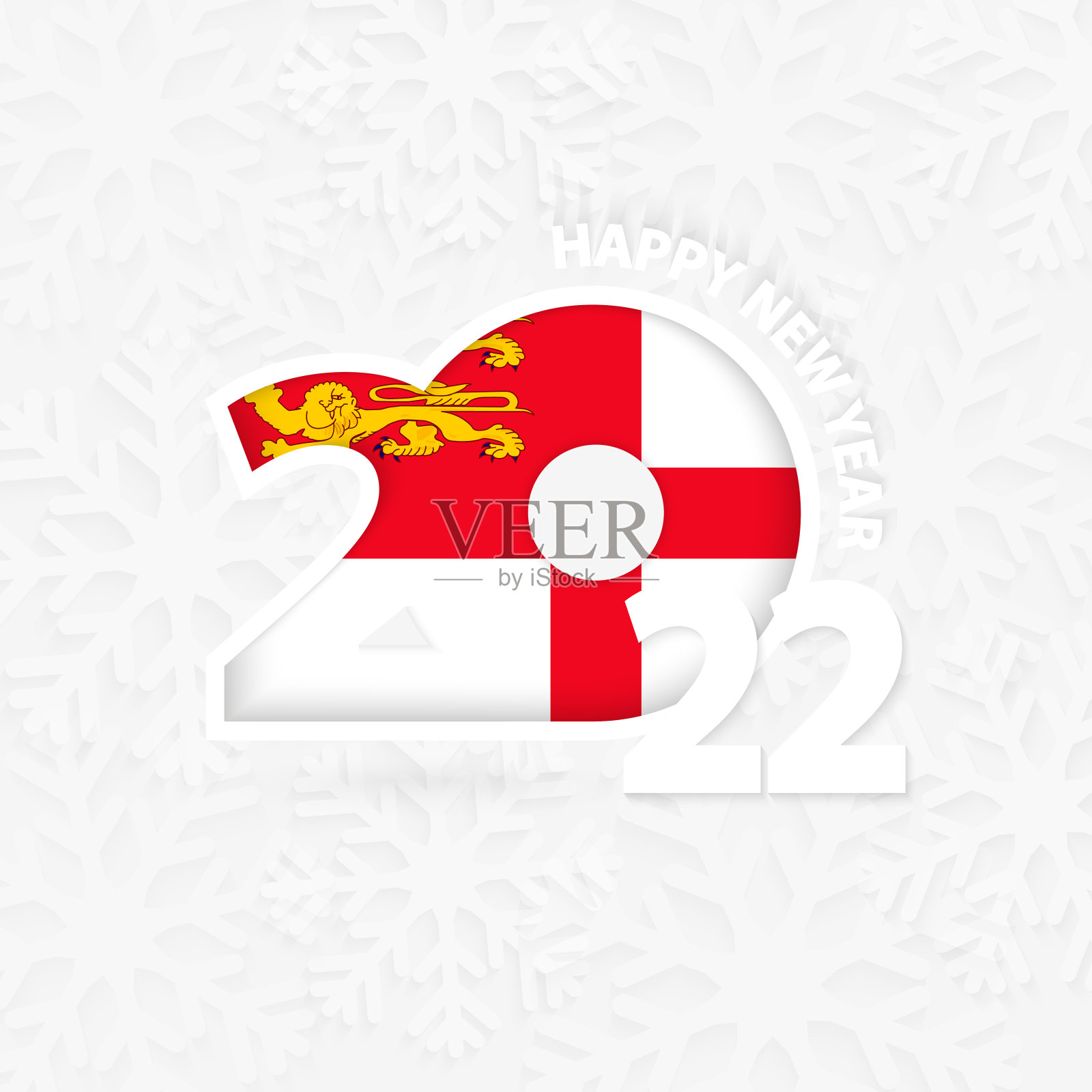 雪花背景下的萨克2022年新年快乐。插画图片素材