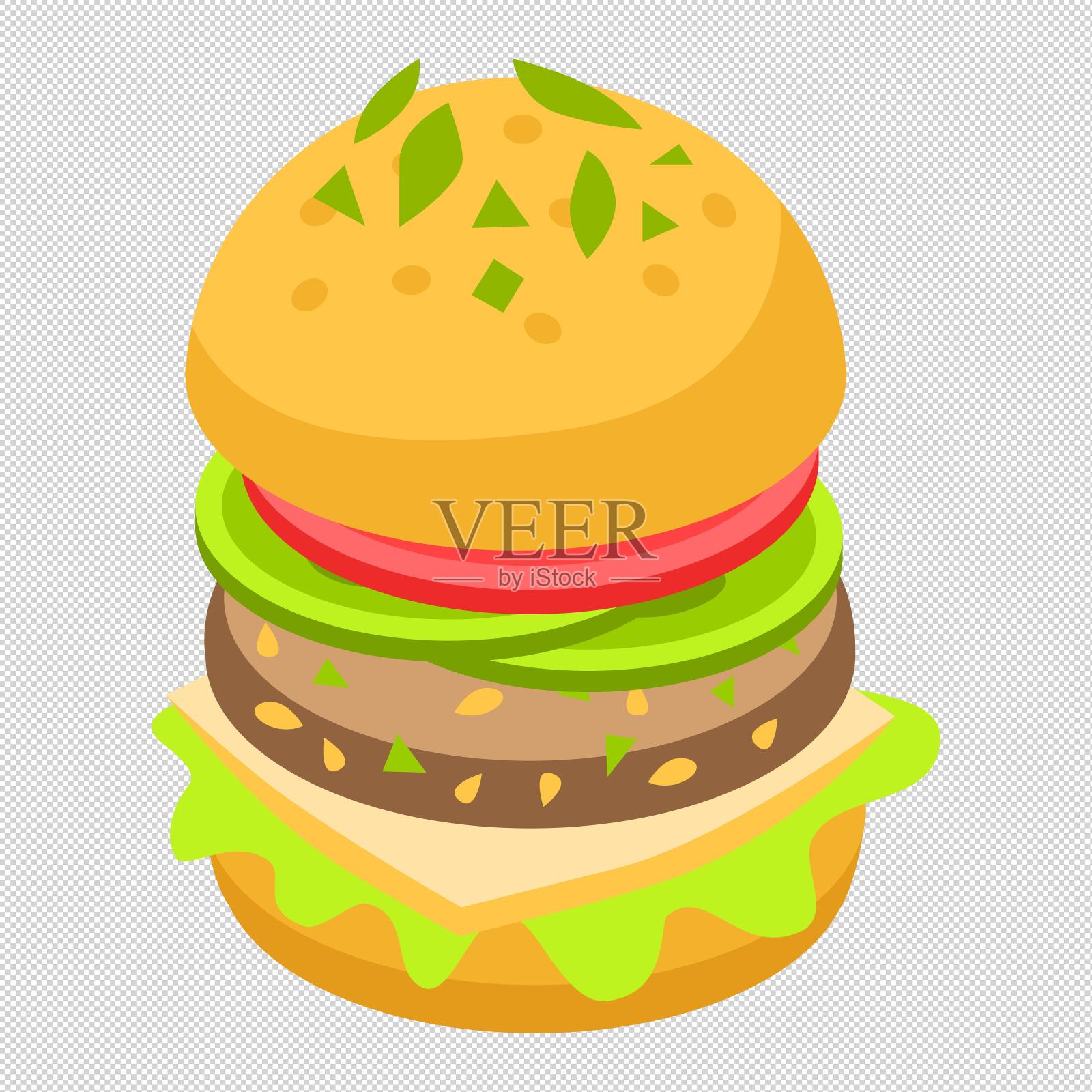 汉堡包西式快餐设计元素图片