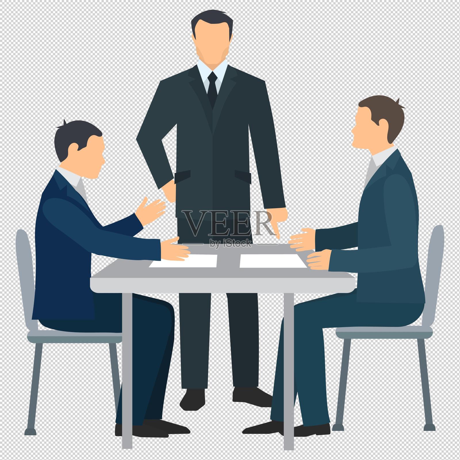 男人商务谈判合同设计元素图片