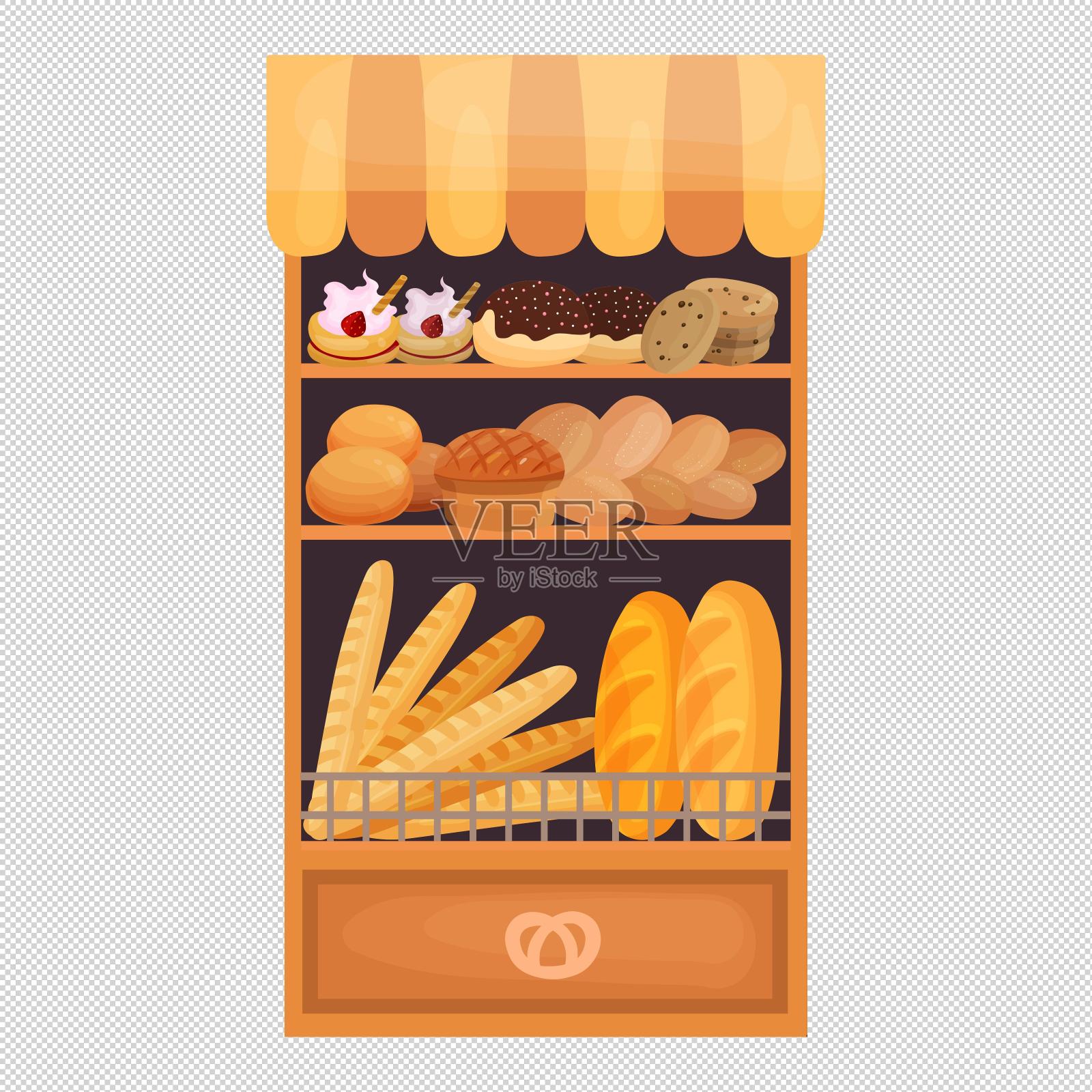 展示柜蛋糕曲奇饼设计元素图片