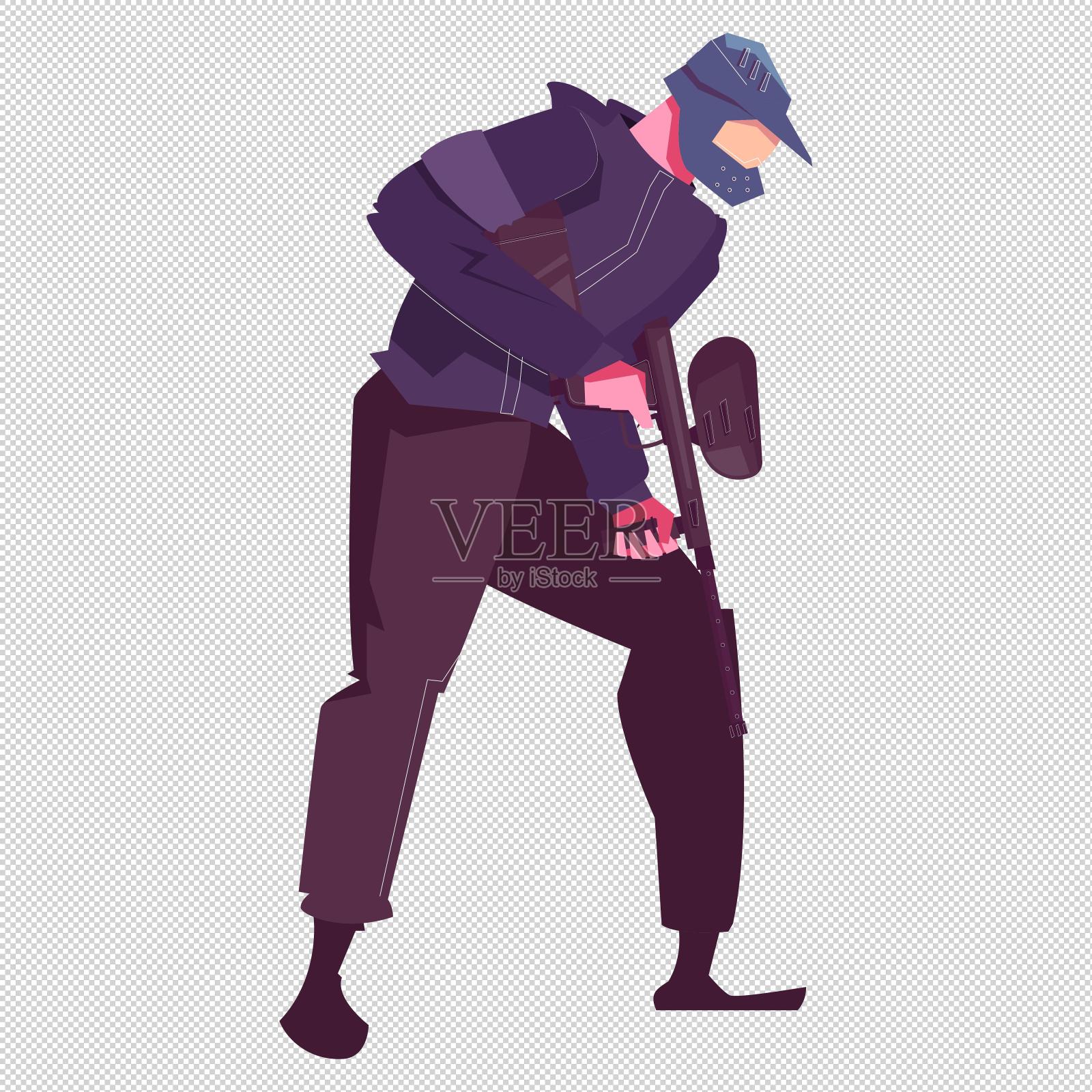 男人枪支武装设计元素图片