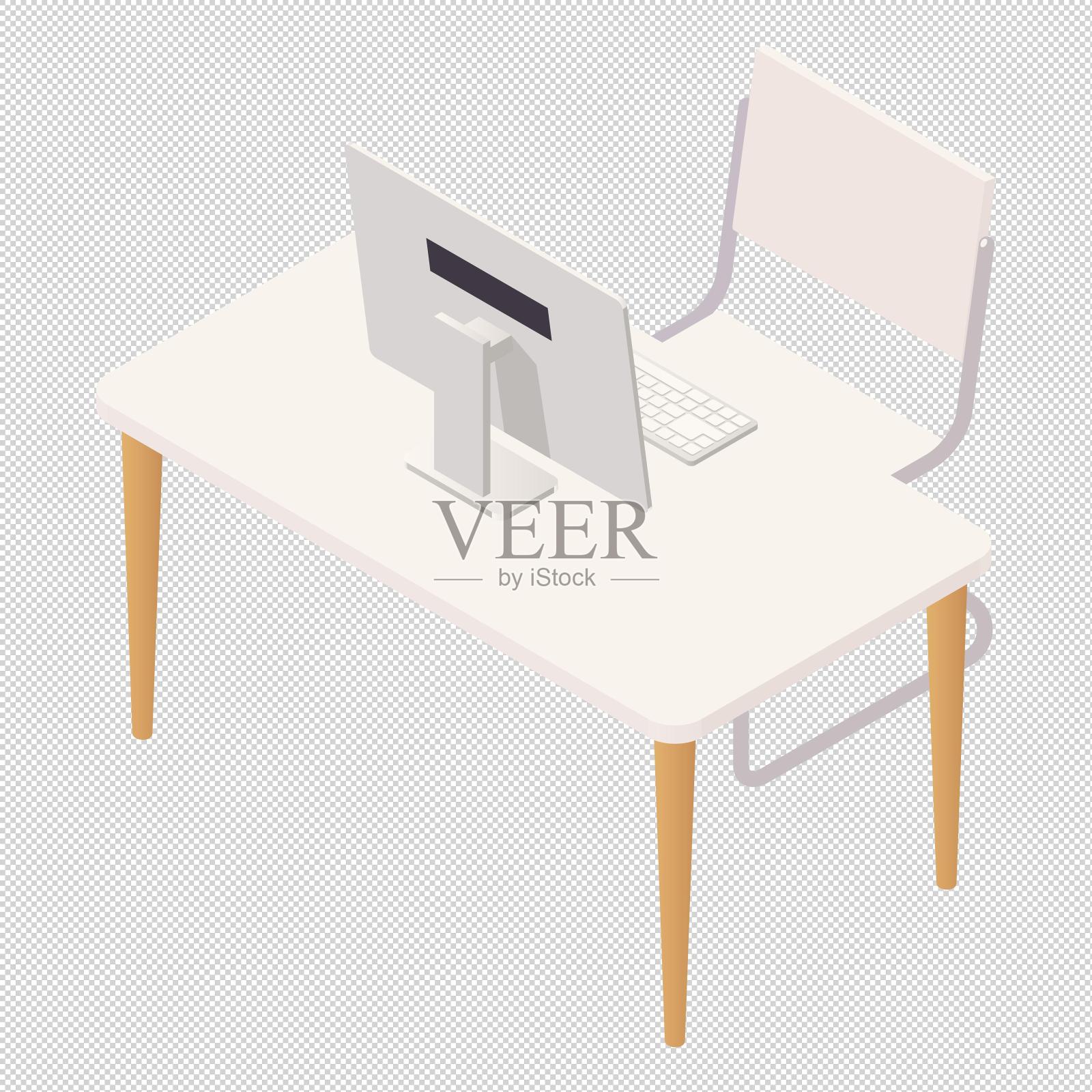 电脑桌电脑椅子设计元素图片