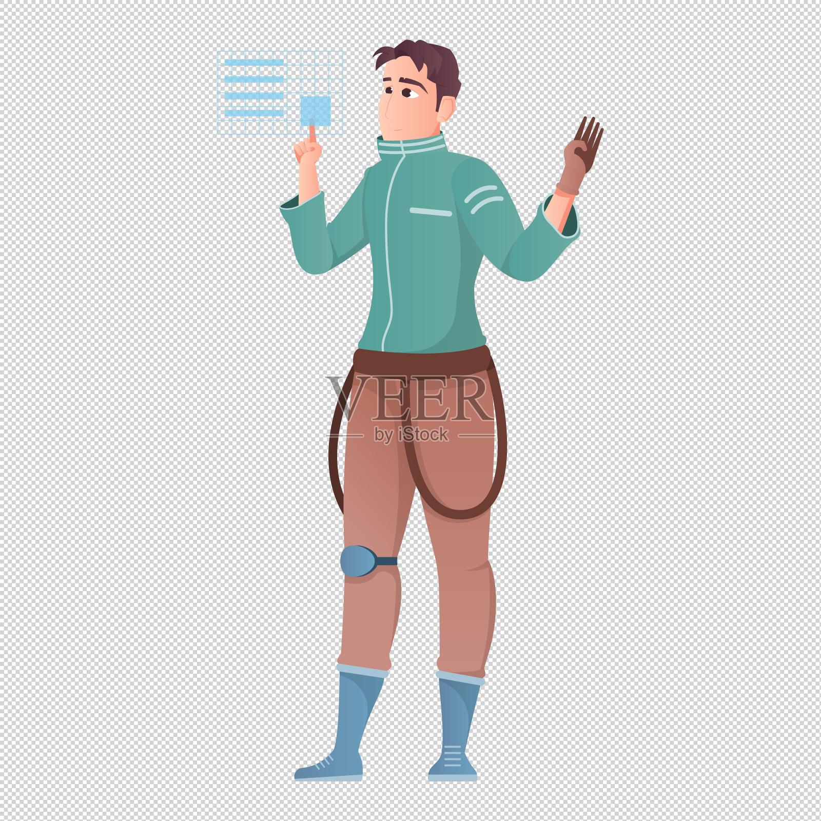 男人触摸屏幕设计元素图片