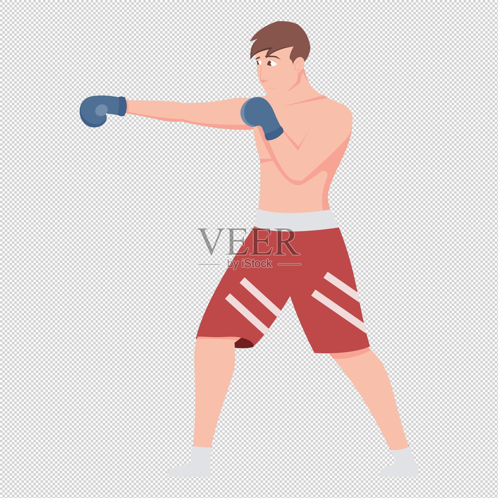 男人拳击出拳设计元素图片