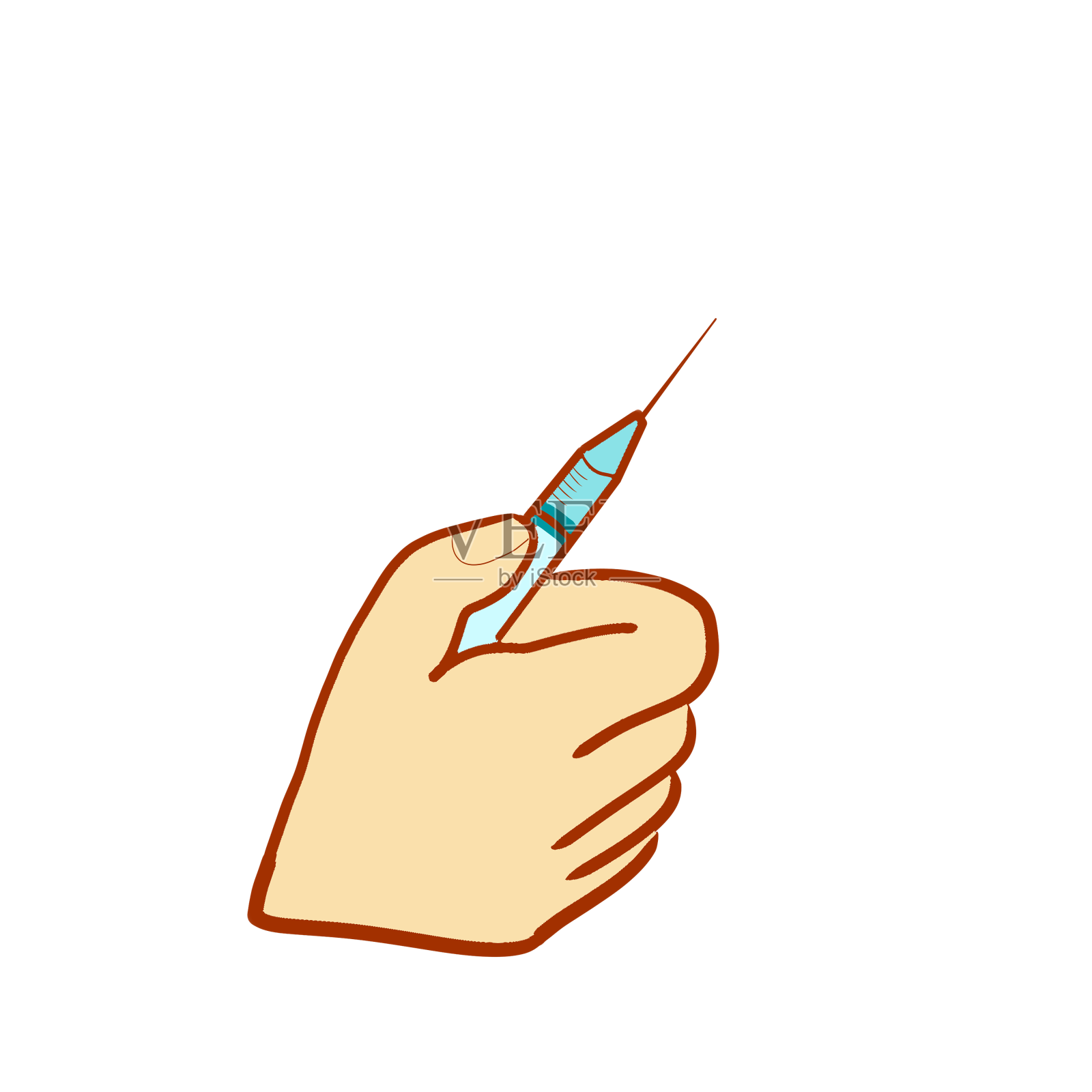 卡通手绘打针设计元素图片