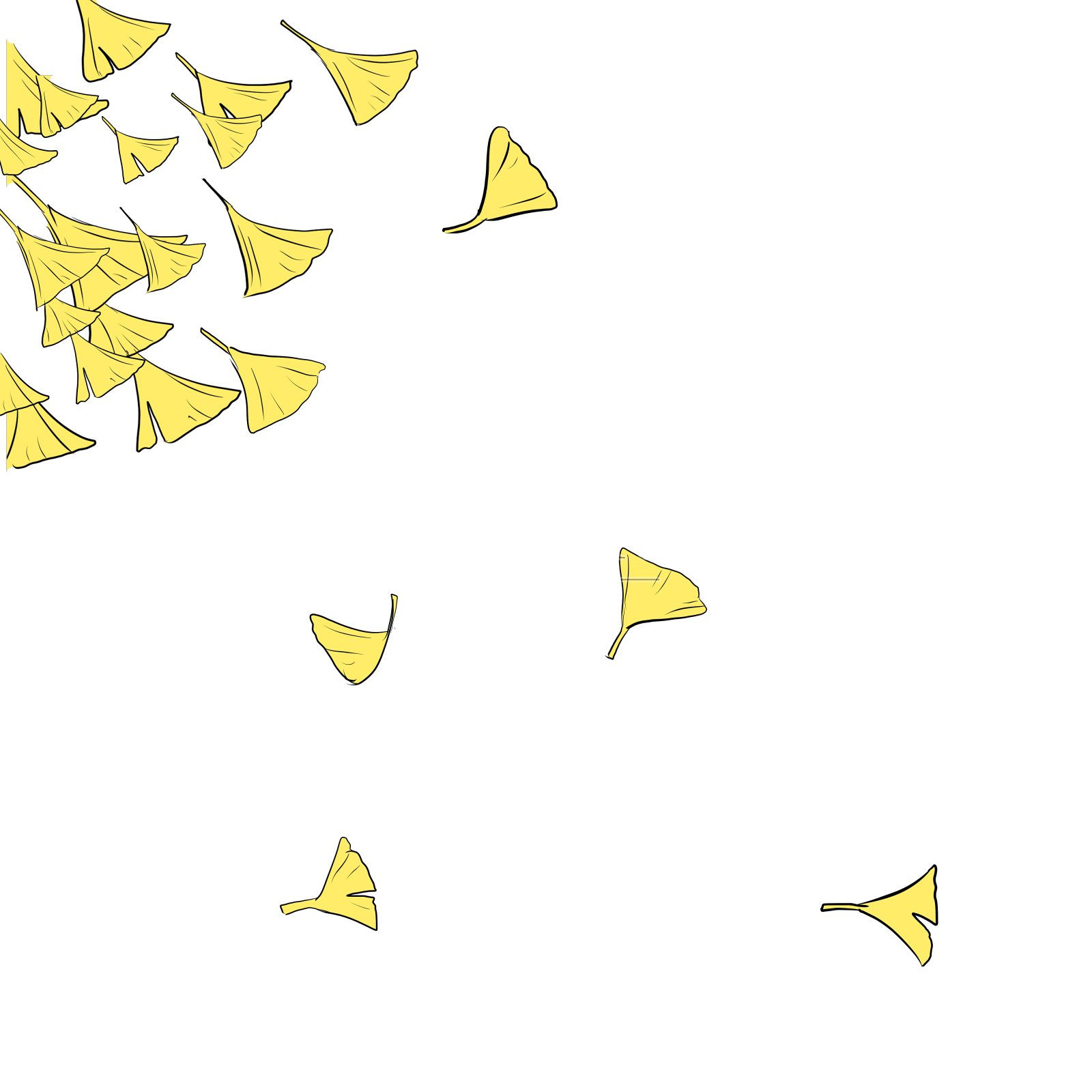 银杏树叶落下设计元素图片