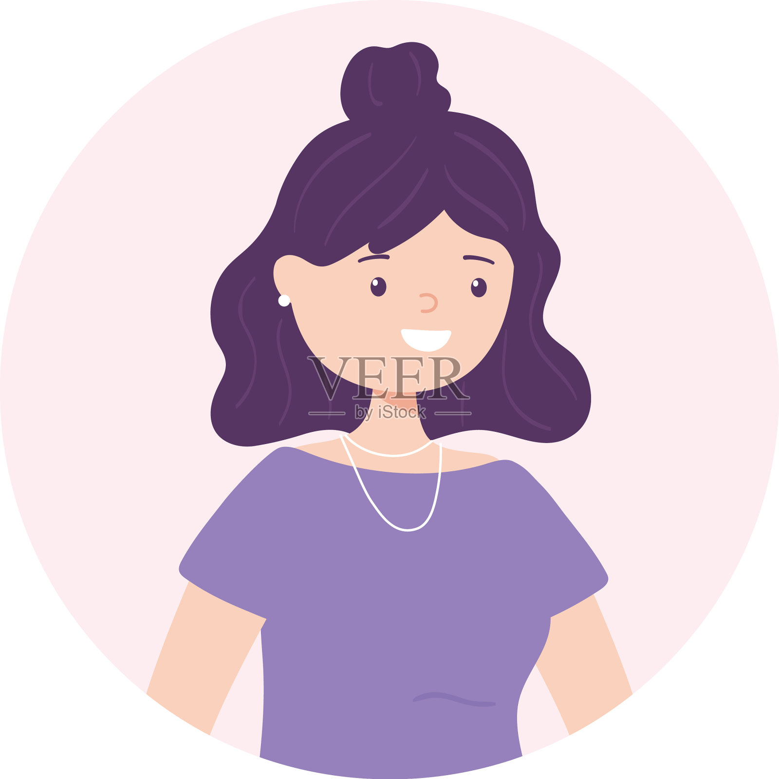 年轻女子卡通设计元素图片