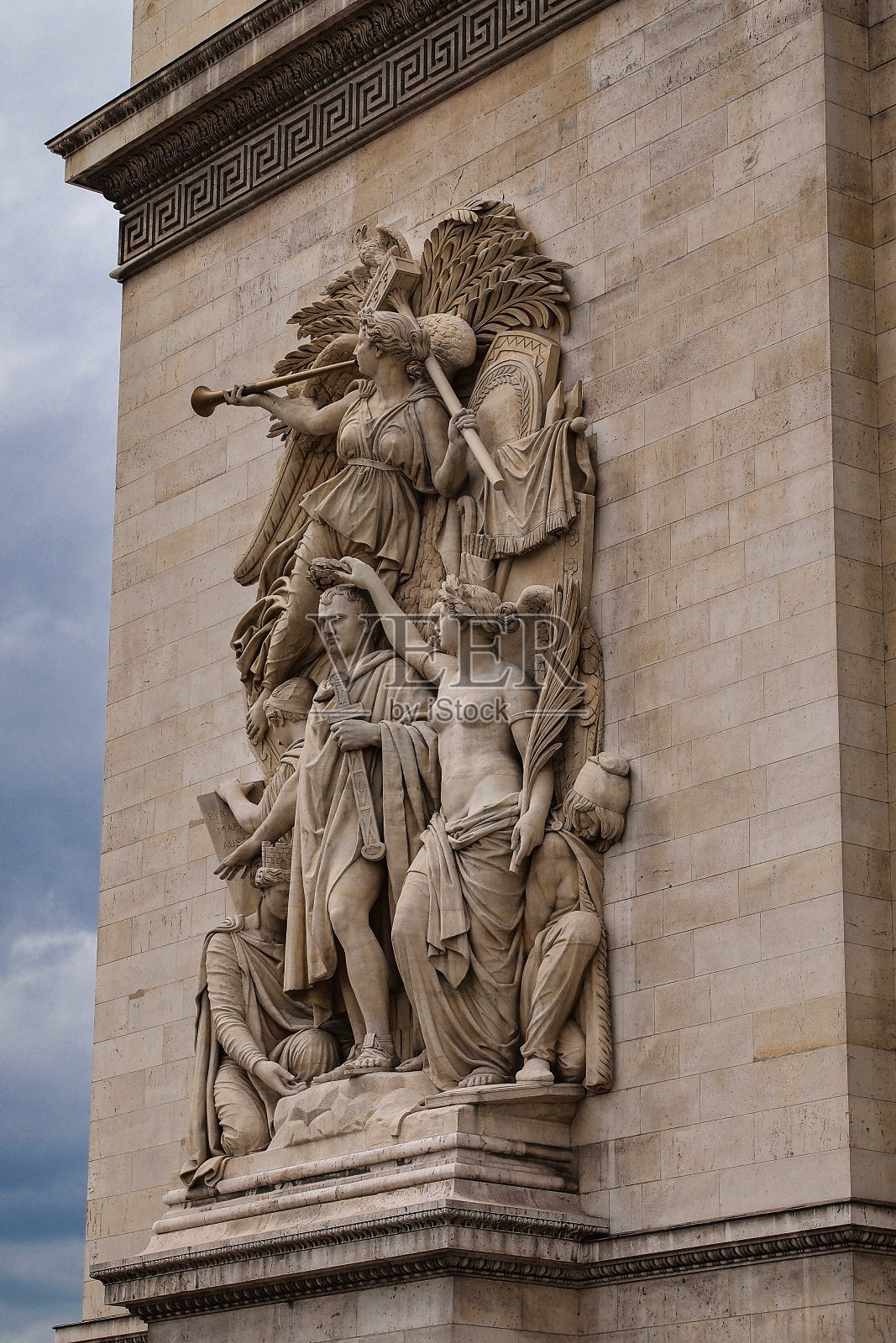 凯旋门的详细视图。法国巴黎的凯旋门照片摄影图片