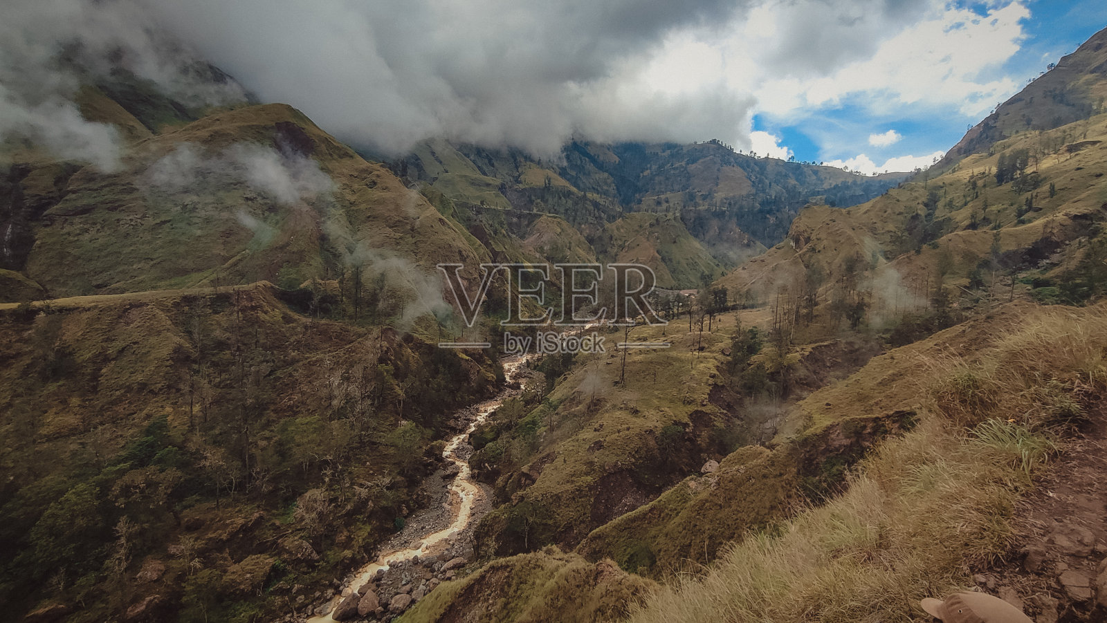 景物和群山的全景照片摄影图片