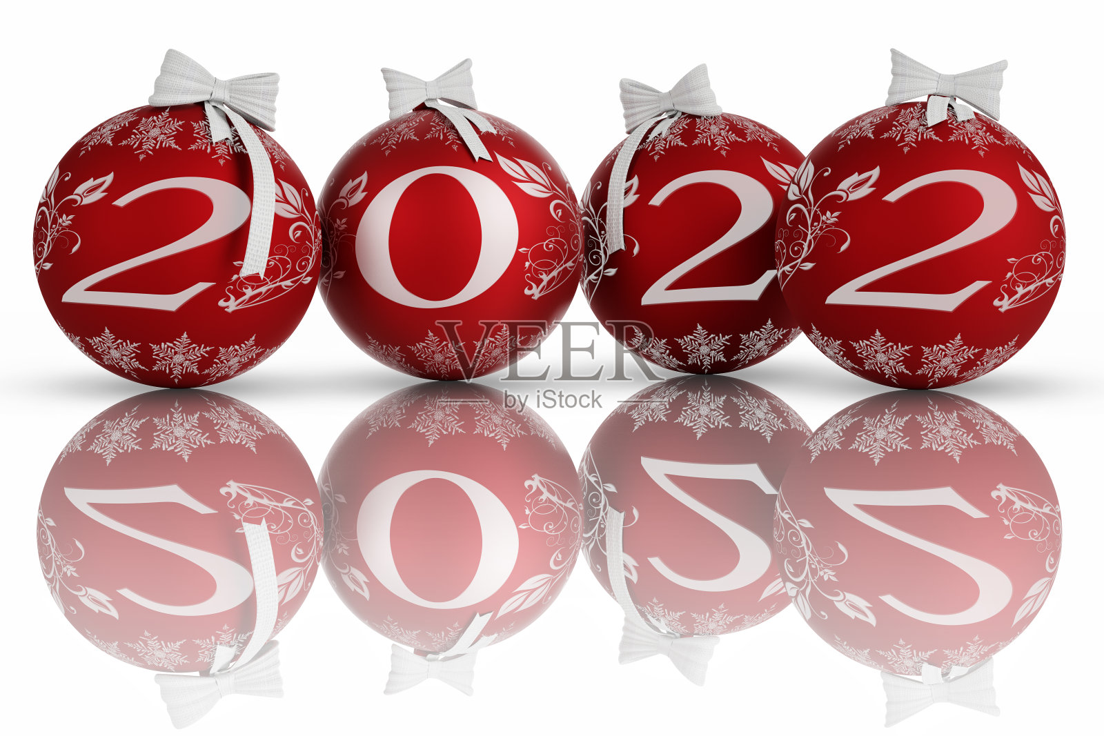 新2022年。新的2022年圣诞装饰- 3D插图照片摄影图片