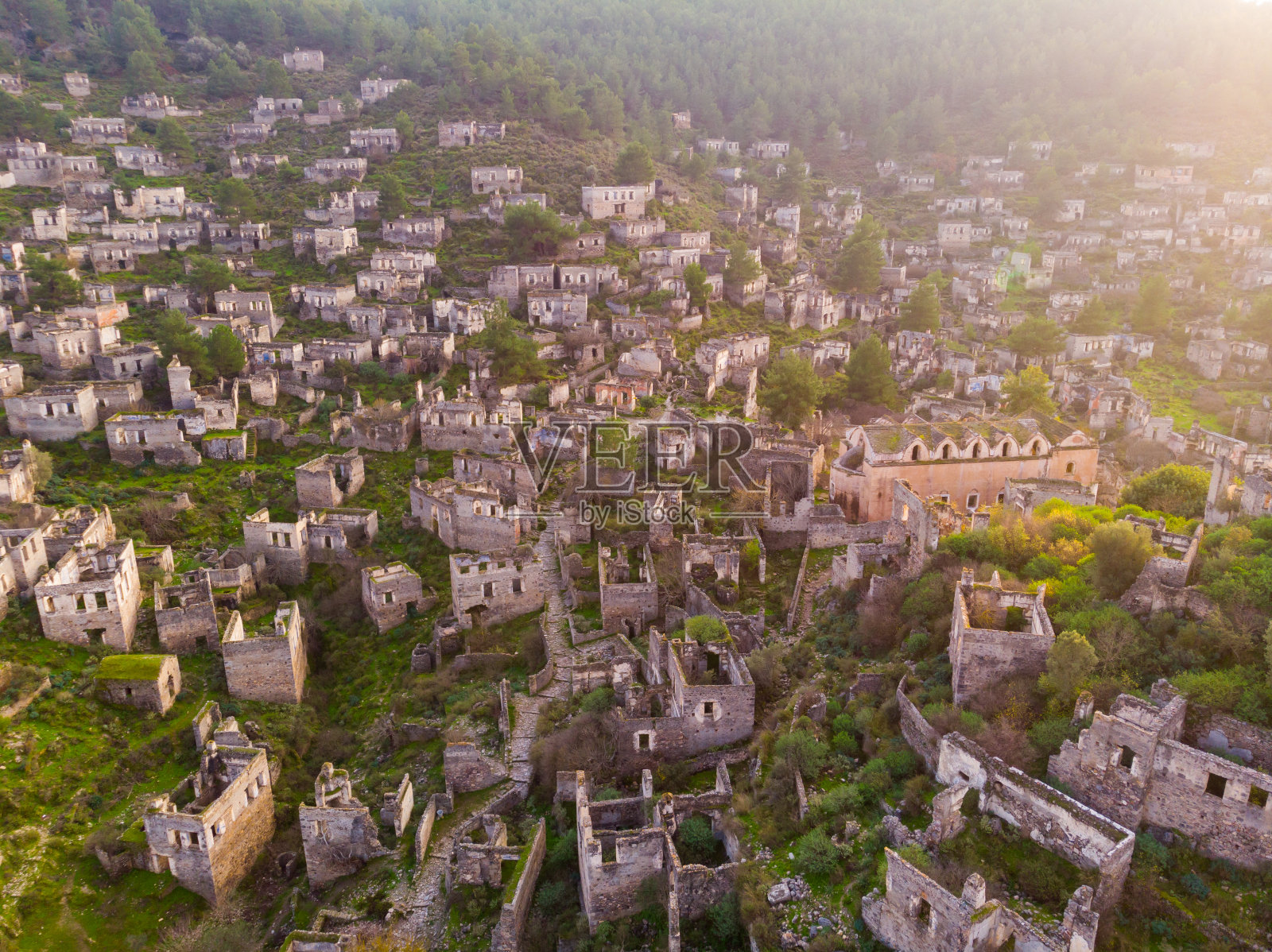 土耳其Kayakoy的鬼城照片摄影图片