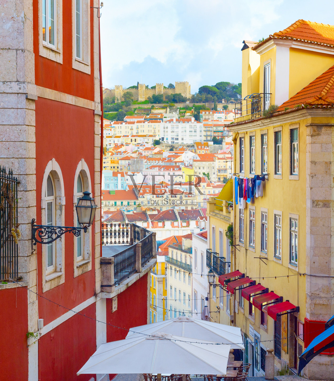 里斯本老城街道建筑照片摄影图片