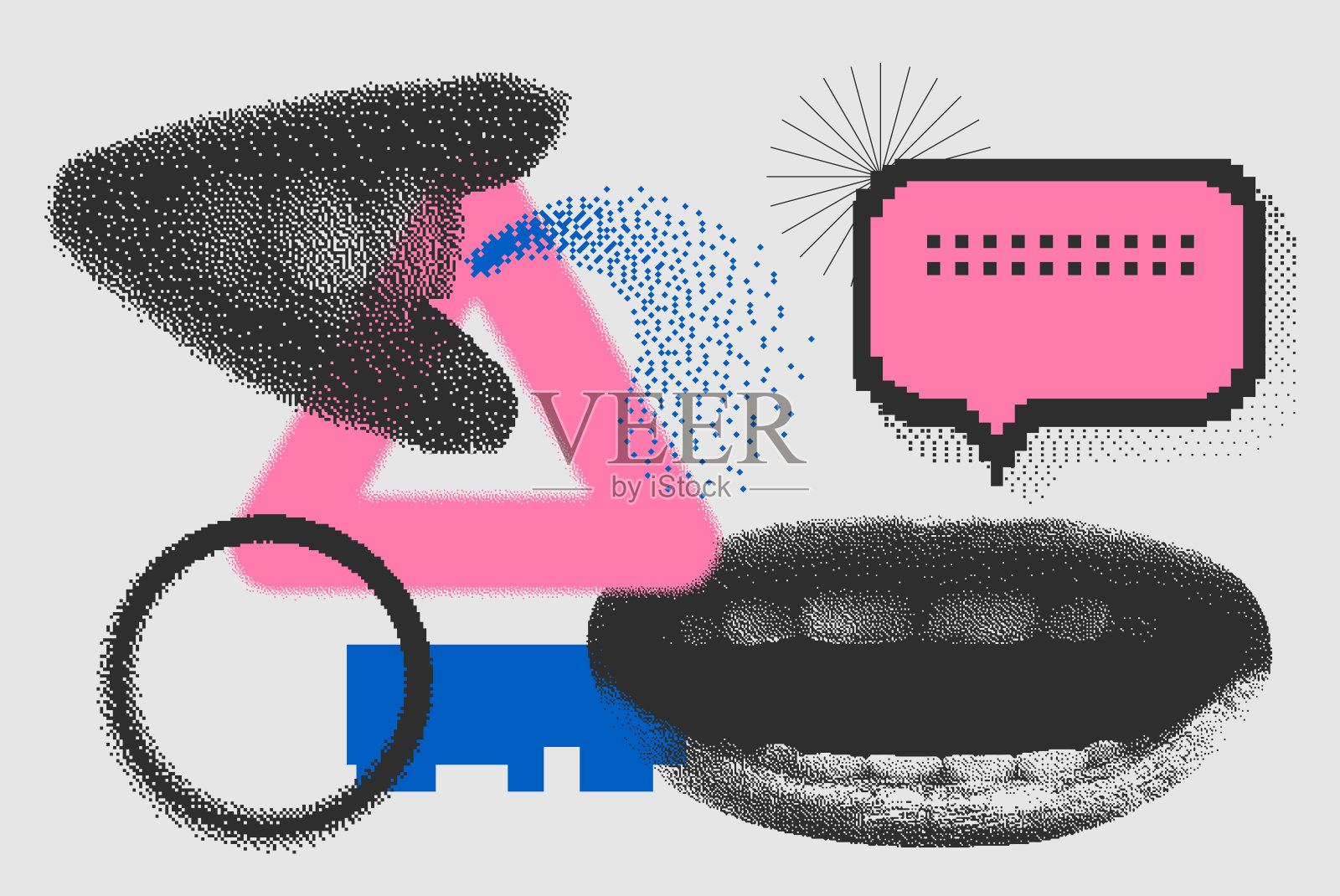 通用潮流纹理几何明亮大胆的形状集插画图片素材