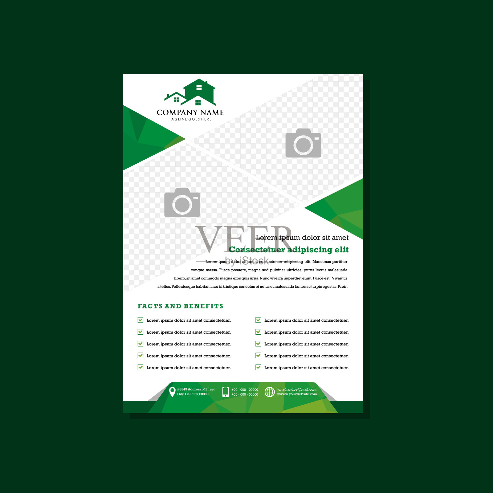 年报封面设计的绿色元素设计模板素材