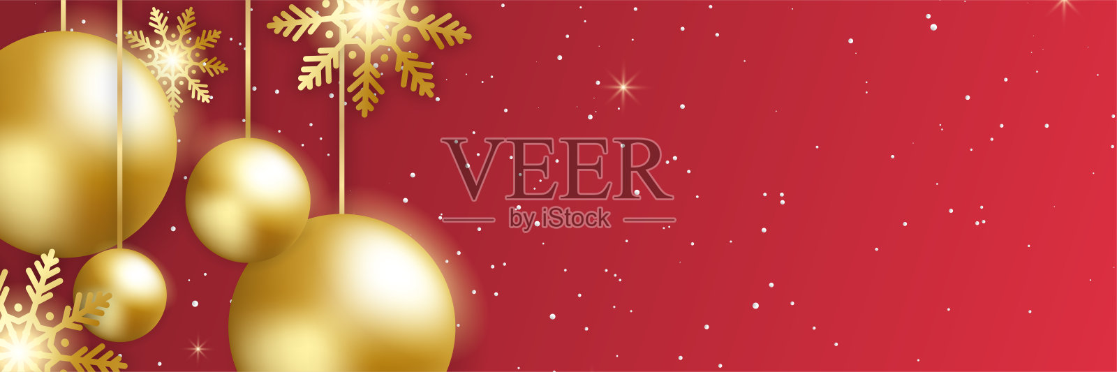 冬日圣诞的旗帜上飘着雪花。圣诞快乐，新年快乐。水平的新年背景，标题，海报，卡片，网站。矢量图插画图片素材