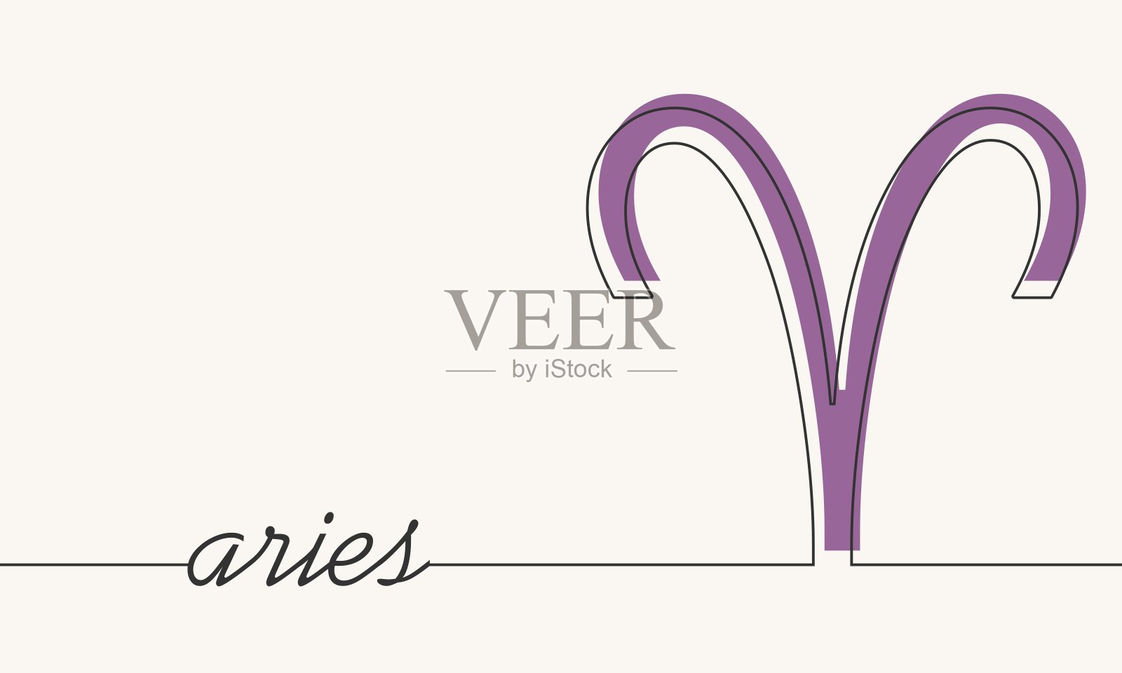 羊的生肖符号图标在细线风格插画图片素材