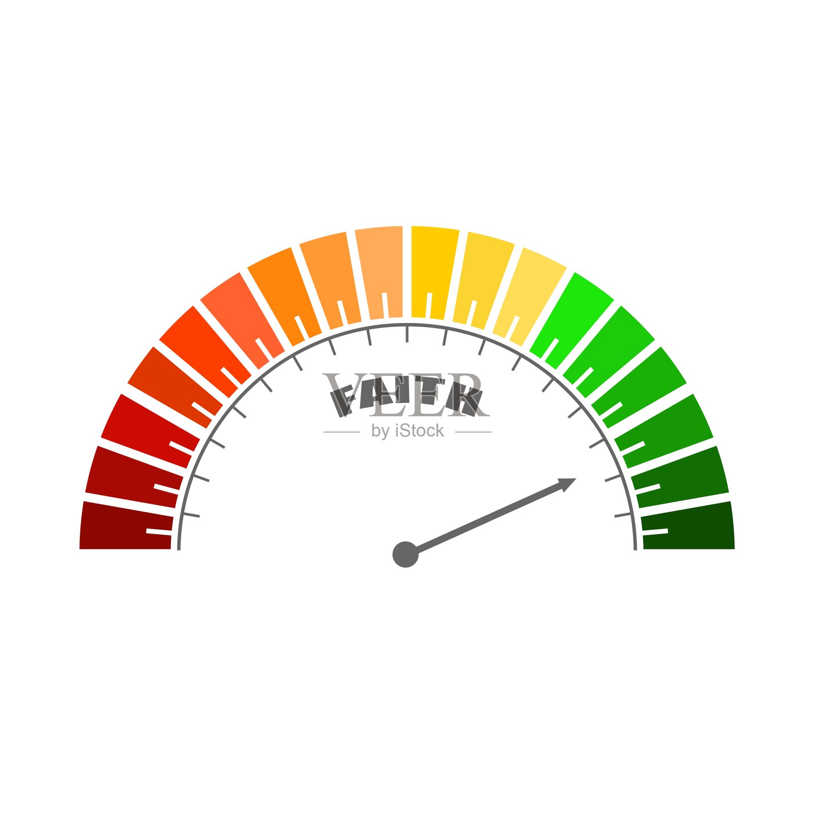 颜色刻度与箭头从红色到绿色。插画图片素材