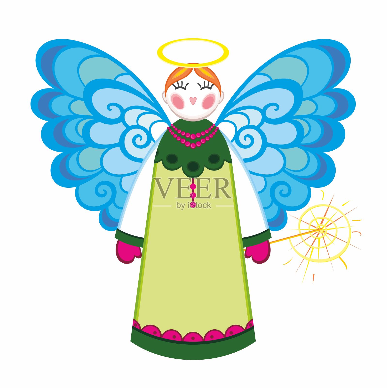 可爱的女孩童话插画图片素材