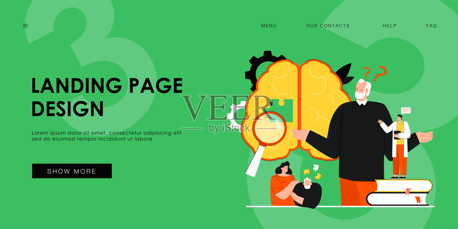 失去记忆的悲伤祖父插画图片素材