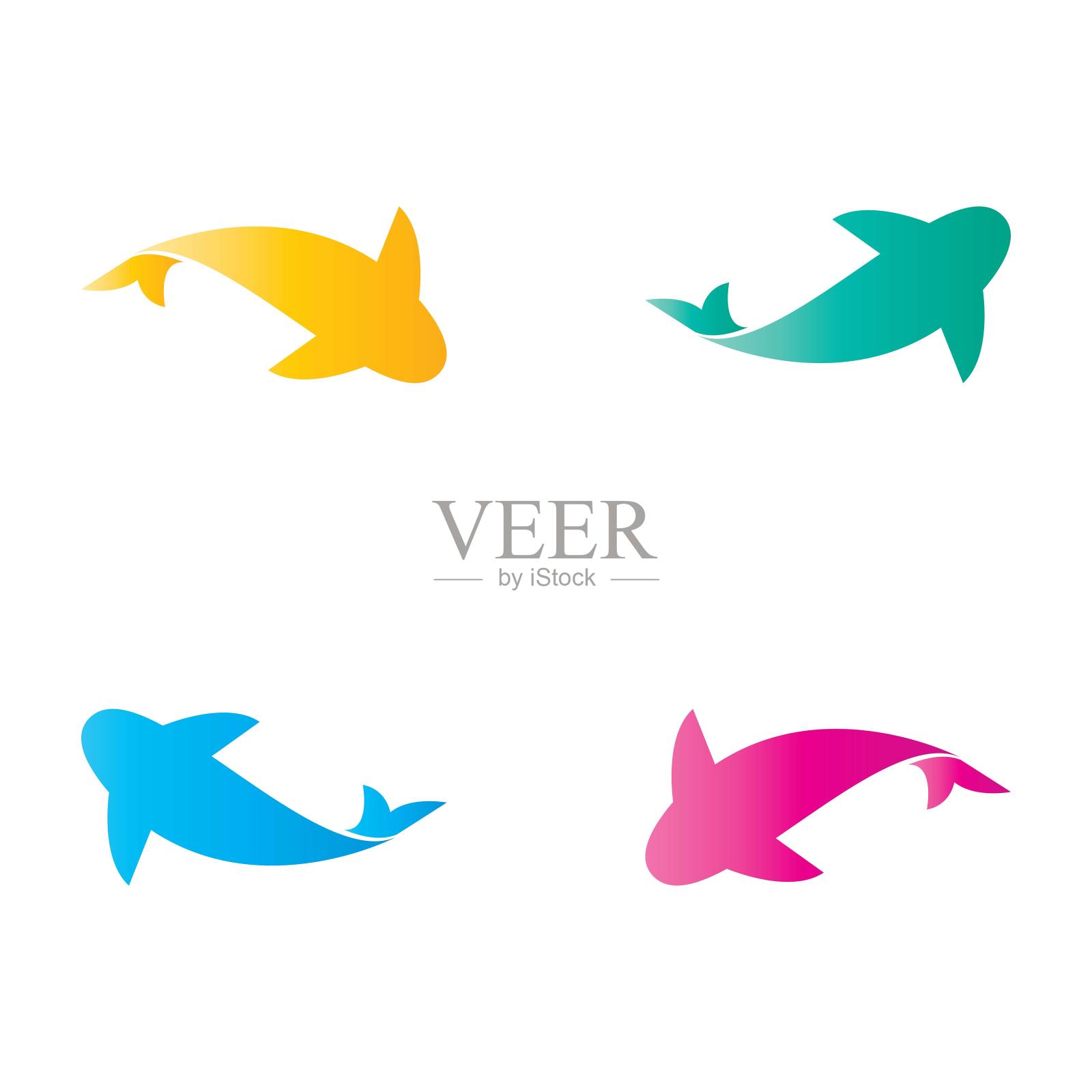 鱼标志模板插画图片素材