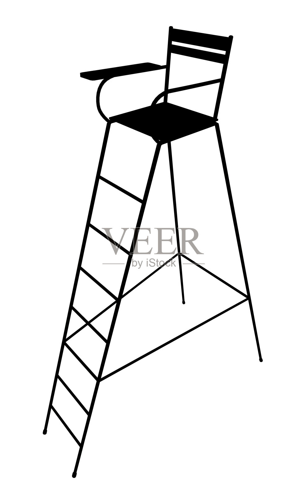 网球裁判椅的剪影照片摄影图片