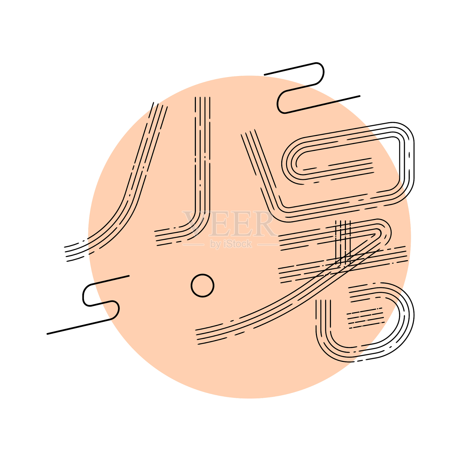 小暑二十四节气线条简约艺术字设计元素图片