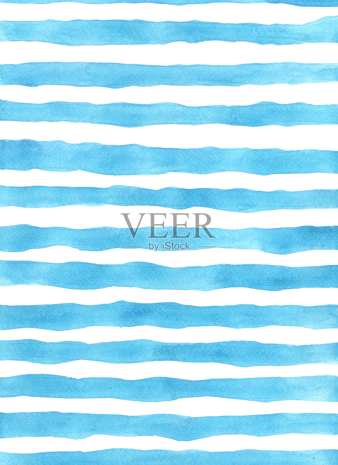 抽象水平蓝线水彩背景装饰的航海和沿海生活理念。插画图片素材