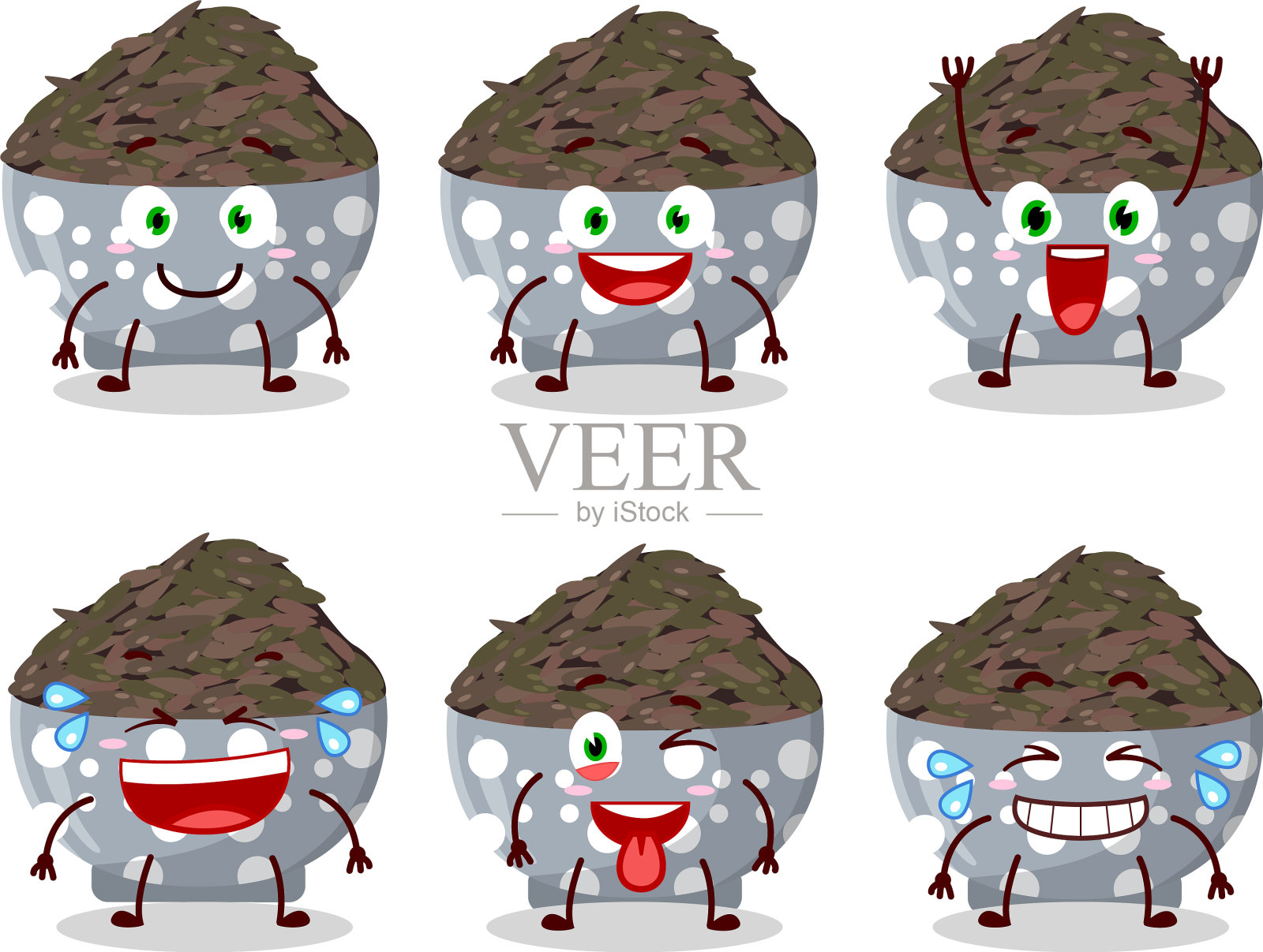 卡通人物黑野生大米与微笑插画图片素材